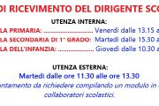 ORARIO RICEVIMENTO DIRIGENTE